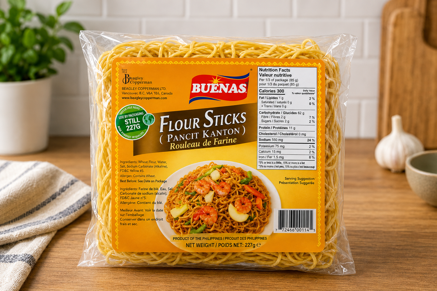 Buenas – Flour Sticks Pancit Canton Yellow 227g