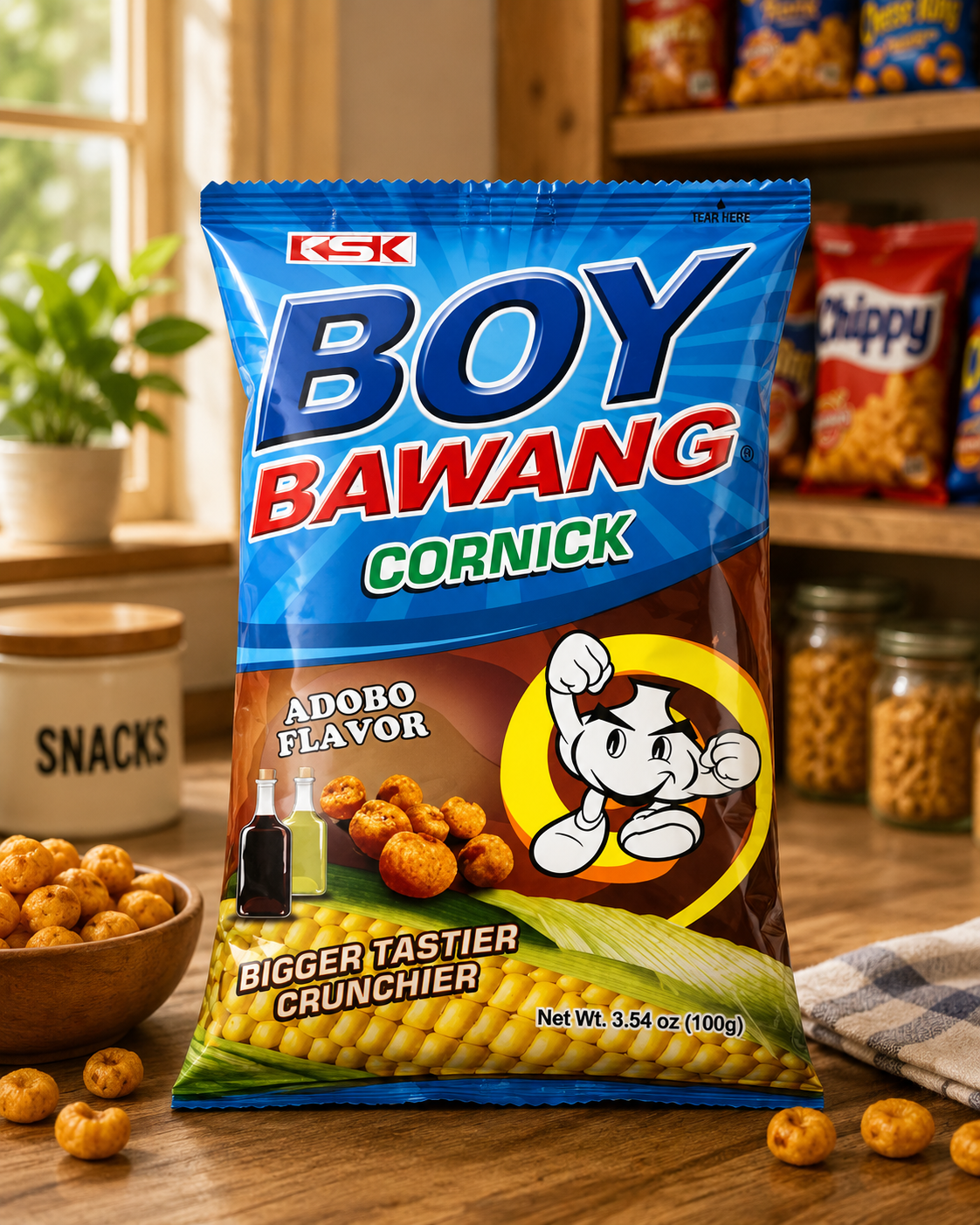 KSK - Boy Bawang Cornick Adobo Flavor 90g