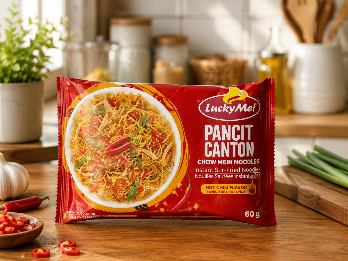 Lucky Me - Instant Pancit Canton Hot Chili Flavor 60g