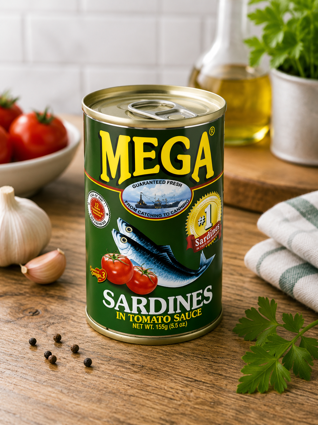 Mega - Sardines in Tomato Sauce Green 155g