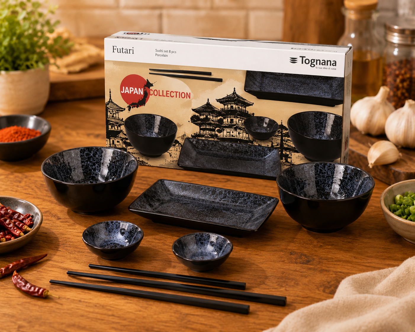 Tognana - Futari 8-Piece Porcelain Sushi Set